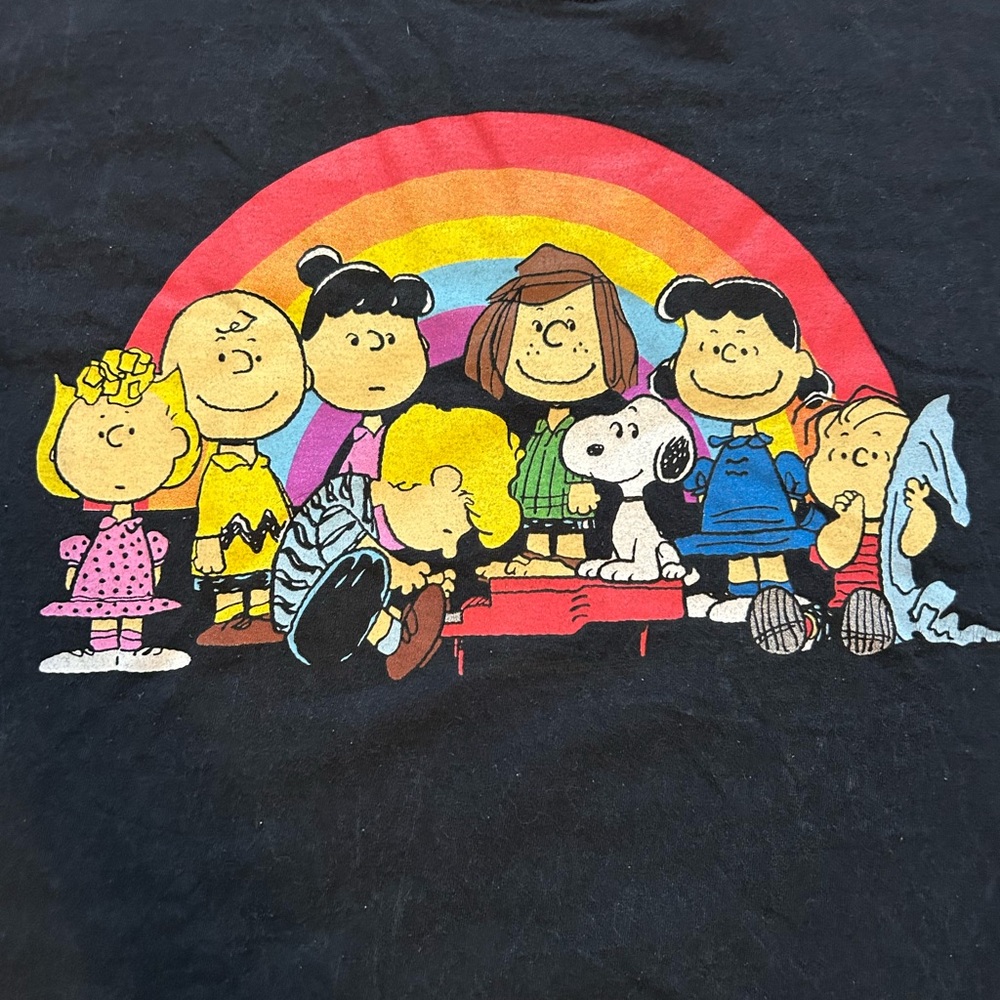 Peanuts Graphic Tee with Rainbow Design